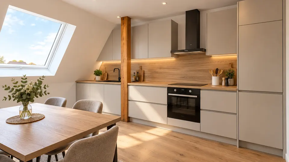 Modernes Wohnen über zwei Ebenen – hochwertige 4-Zimmer-Maisonette im Dachgeschoss von Engelsdorf