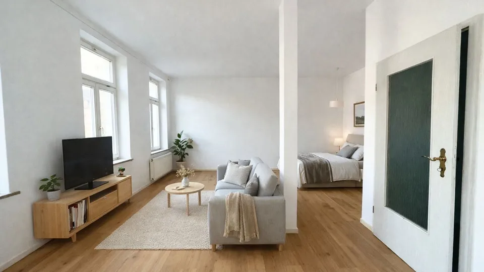 Helle 2-Zimmer-Altbauwohnung mit Einbauküche und Gartenmitbenutzung