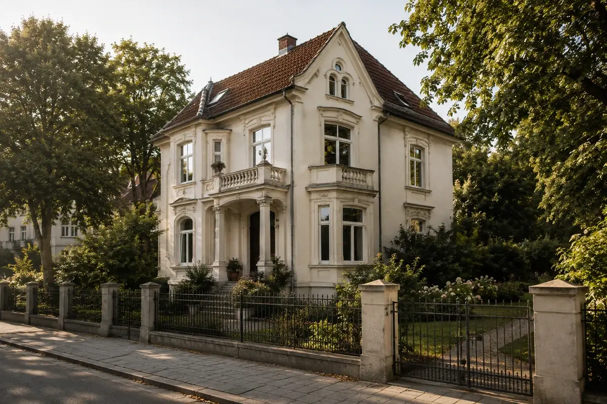 A detached house with a garden