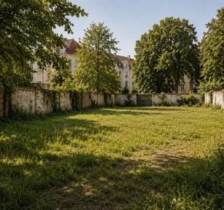 Unbebautes Grundstück, Wiese mit Bäumen